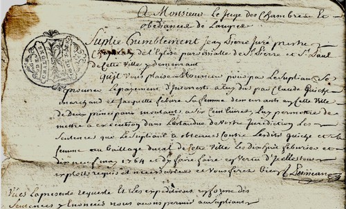 1769 requête chapelain juré - 1769,
