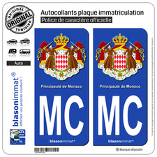 2 Stickers autocollant plaque