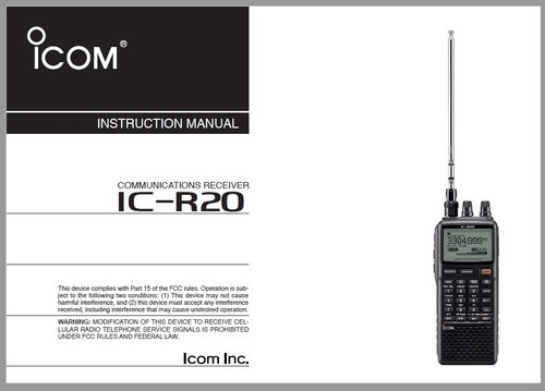 Icom r20 instruction - icom, ic-r20