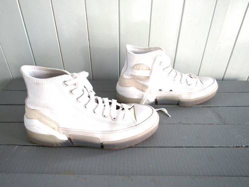 Baskets cuir blanc - , p