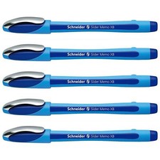 [150203-5] SCHNEIDER Lot de 5 Stylos à bille Slider Memo Pointe Extra Large bleu