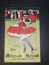 CPA COULEURS BAL DU MOULIN ROUGE TOUS LES SOIRS A 9 H PAR CH. NAILLOD C. 1910