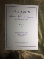 Charles Colin 1er solo de concours hautbois piano op. 33 partition Leduc