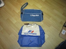 deux AIR FRANCE et un PAN AM CABIN BAG sac de cabine vintage