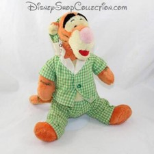 Peluche Tigrou DISNEY pyjama vert carreaux bonnet 34 cm (DOU)