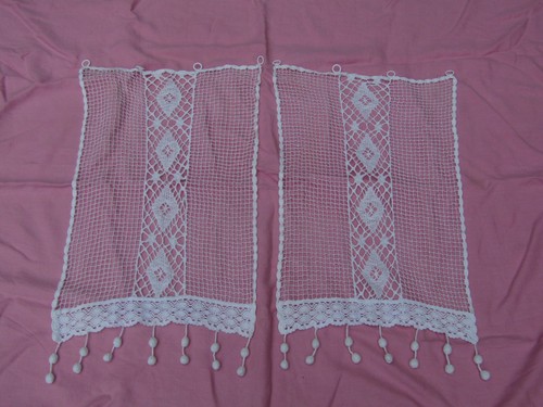 Paire rideau ancien - paire, filet