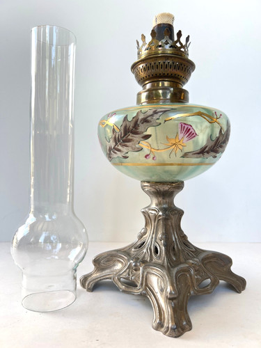 Lampe pétrole art nouveau - pétrole,