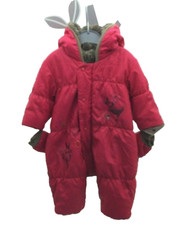 Catimini combipilote fuschia doublé fourrure marron motif animaux bébé 3 mois