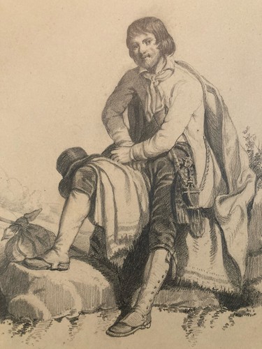 Dessin crayon 1850 portrait - dessin,