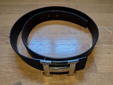 Ceinture Hermès réversible 32 mm Noir Chocolat boucle argent