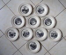 10 assiettes faience de Longwy