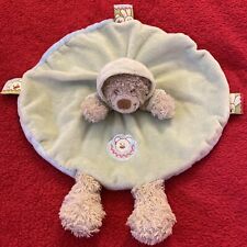 Doudou Rond Ours Capuche Pieds Étiquettes Vert Bleu Beige Magnifique NICOTOY