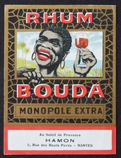 Ancienne étiquette RHUM BOUDA