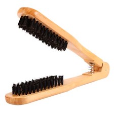 Coiffure Peigne Double Brosses Bois Antistatique Outil Dresseur De Cheveux