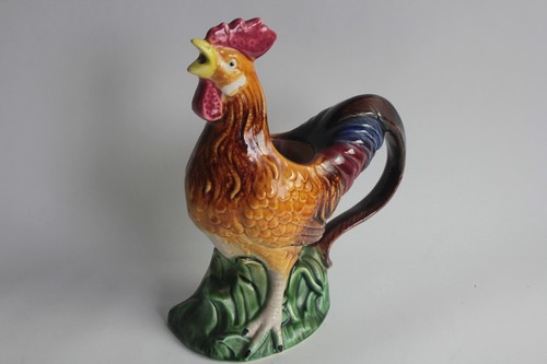 Pichet zoomorphe barbotine - , coq