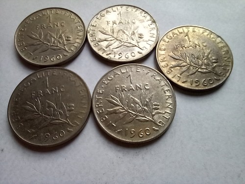 Lot pièces 1 franc - 5,