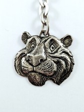 PORTE-CLÉS - ESSO 1960s Tigre MASCOTTE Métal Vintage Garages STATIONS Huiles