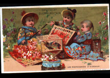 IMAGE CHROMO CHOCOLAT GUERIN BOUTRON / ENFANT / Jeune FILLE MARCHANDE d'OISEAUX