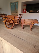Charrette à bœuf artisanale en bois – 80 cm – Objet décoratif rustique -...