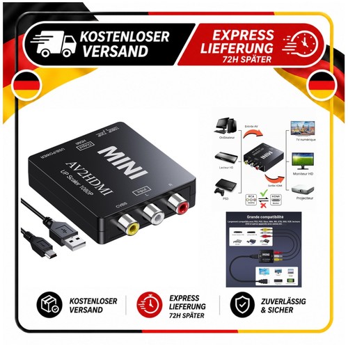 Convertisseur rca vers hdmi - vers,