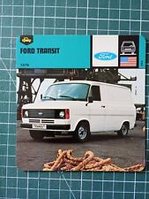 Fiche Auto circa 1978 12 x 12,5 cm utilitaire Ford Transit
