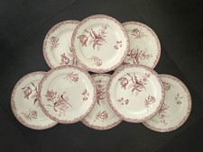 8 Assiettes À Dessert Sarreguemines Fontanges Rouge Ø20cm Bel Etat