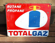 Grande Enseigne Publicité plaque Panneau Fer Émaillé Total Gaz 60x47cm