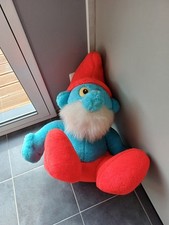 peluche Grand Papa Schtroumpf officielle  Belgique 1972 Vintage Rare