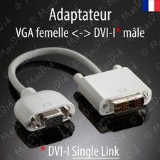 Adaptateur VGA Femelle vers DVI-I ( Single Link ) Mâle - longueur câble +/- 23cm
