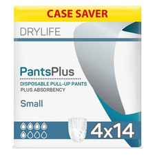 4x Drylife Pants Plus Disposable Unisex Incontinence Pants - Small - Pack of 14