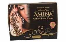 Amina Henna Instant Tatto Outline Mehendi/No Chemicals noir couleur 12 cônes