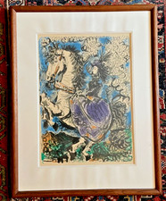 PABLO PICASSO: "CAVALIERE" - LITHOGRAPHIE - ENCADREE- 40X50 cm...SUPERBE.