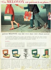  Publicité Advertising 0222  1958   les éléctrophones Melovox 