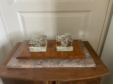 Ancien Paire Deux Encrier