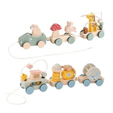 Train à tirer en bois, éducatif, développement de la motricité fine, jouet