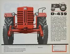 prospectus brochure tracteur ih international mc cormick D-439 tractor traktor