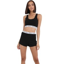 Ensemble Crop Top Femme Taille XS Noir Neuf et Authentique 