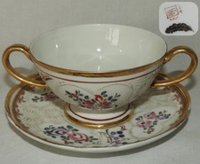 Porcelaine de Paris XXème : Bol & Soucoupe (inspiration Samson)