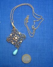 B26AG NEUF Grand Pendentif Plaqué Or ENERGETIX + Chaine Plaqué Or Lot Bijou 