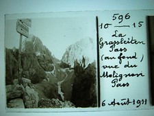 4 Photos stéreo  Grassleiten Hutte molignon passo alpen   dolomiten Italia 