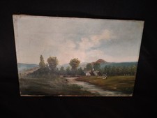 Ancien Tableau Huiles Sur Toile