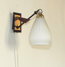 Rare petite Applique TARGETTI SANKEY années 60 Déco Design Vintage Métal Opaline