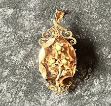 JOLI MÉDAILLON ANCIEN 1900 18K SERTI PERLES POINÇON +CHAINE OR POINÇON+MONTRE OR