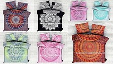 Indien Couverture Doona Mandala Hippie Bohème Couette 2 Housse Oreiller Décor De