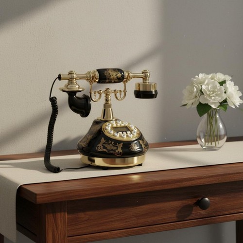 Téléphone fixe rétro - téléphone,