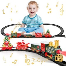 Électrique Train de Noël pour Les Enfants avec 4 Wagons et Rails, Circuit De ...