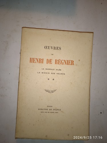 Oeuvres henri regnier - de,