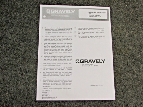 Gravely set and - set-up,