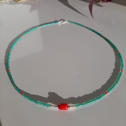 Collier corail rouge - collier,