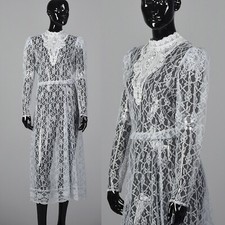Medium 80s sheer lace - medium,